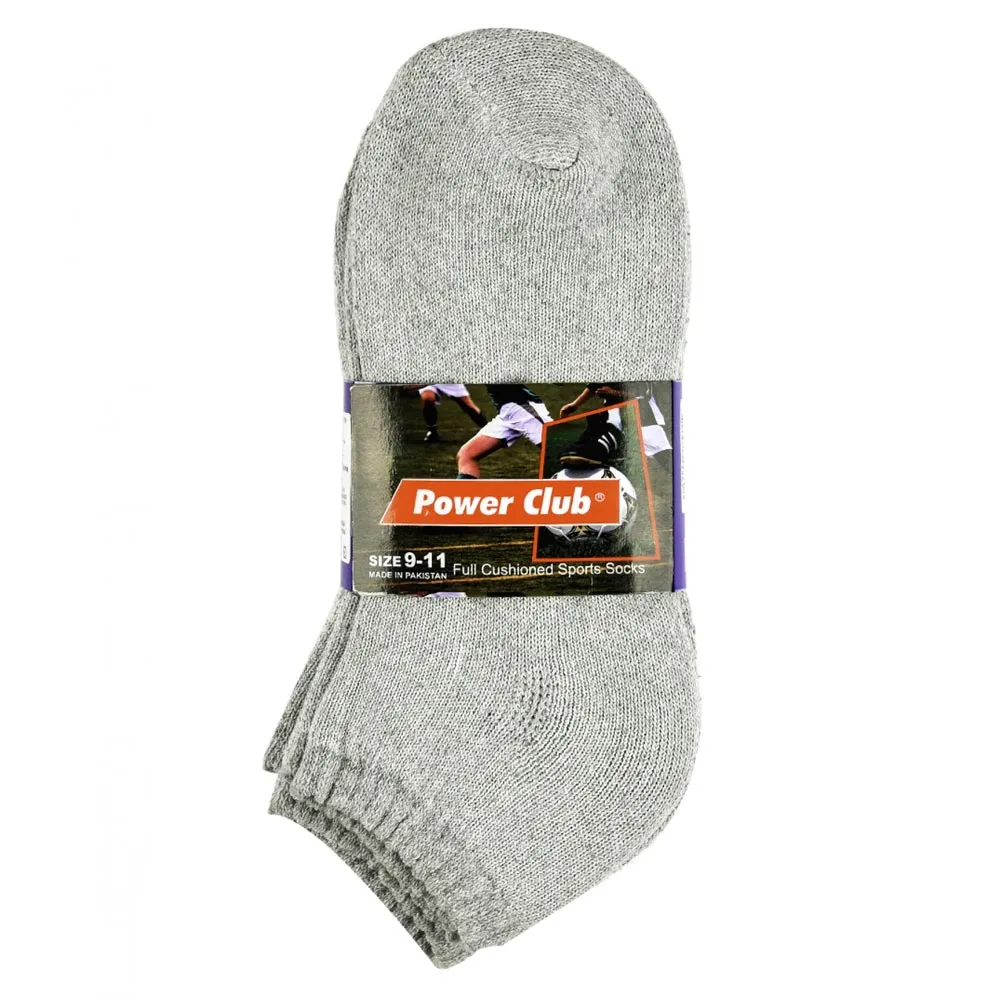 8 Pair Men Cushioned Sport Socks No Show Crew Athletic Basketball Size 9-11 Grey