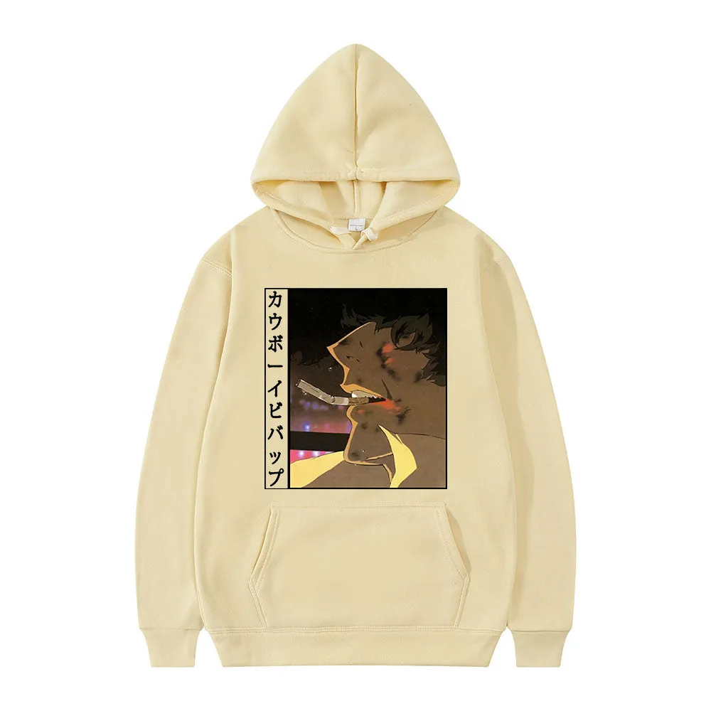 Anime Cowboy Bebop Spiegel Spike Print Long Sleeve Casual Sports Oversized Hoodie
