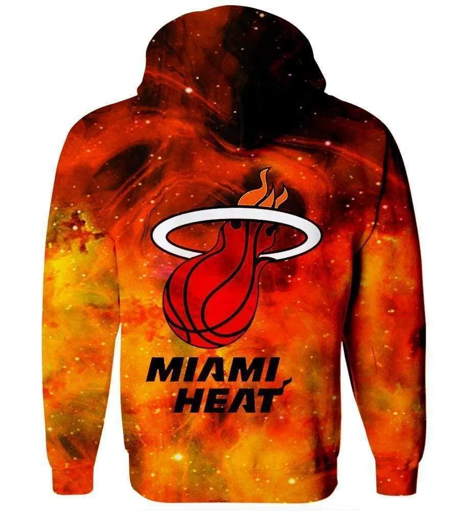 Basketball Miami Heat Hoodies - Zip Up Red 3D Hoodie