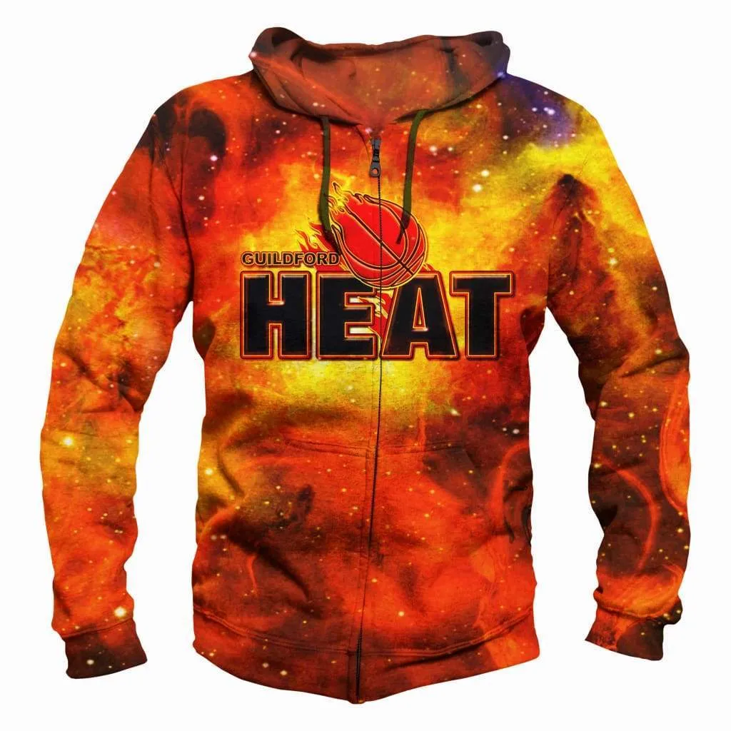 Basketball Miami Heat Hoodies - Zip Up Red 3D Hoodie