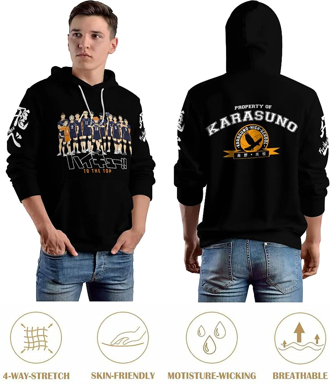 Haikyuu!! Unisex Anime Hoodie 3d Printed Anime Pullover Sweatshirts
