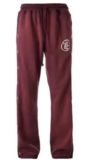 Hellstar Burgundy 'Mirror Face' Sweatpants