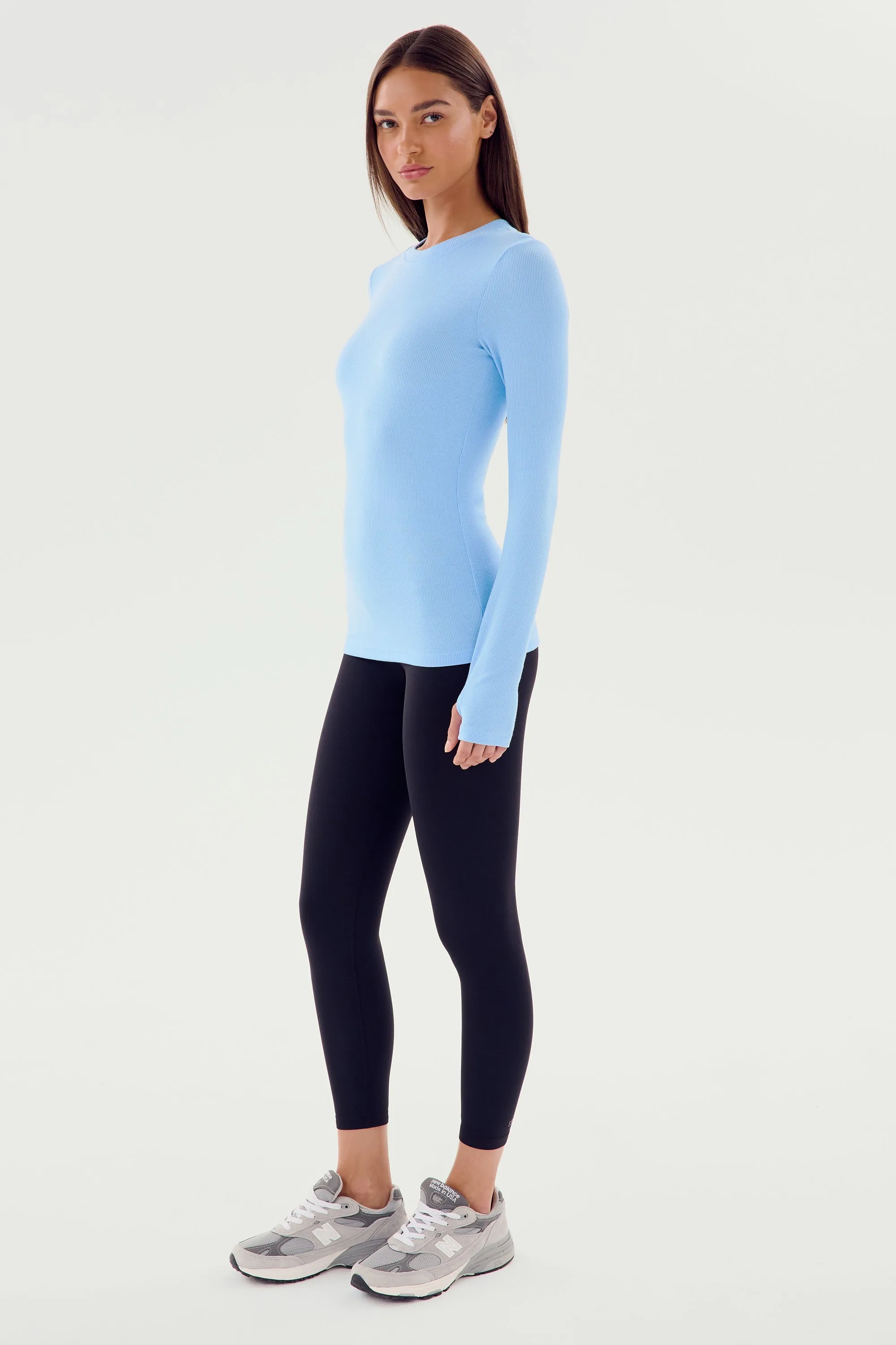 Louise Rib Long Sleeve - Skylight