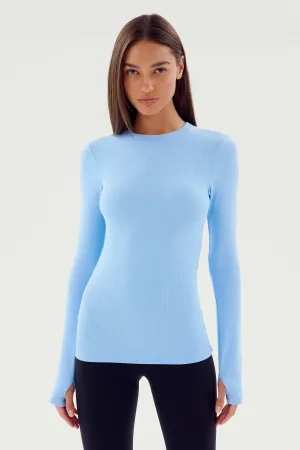 Louise Rib Long Sleeve - Skylight