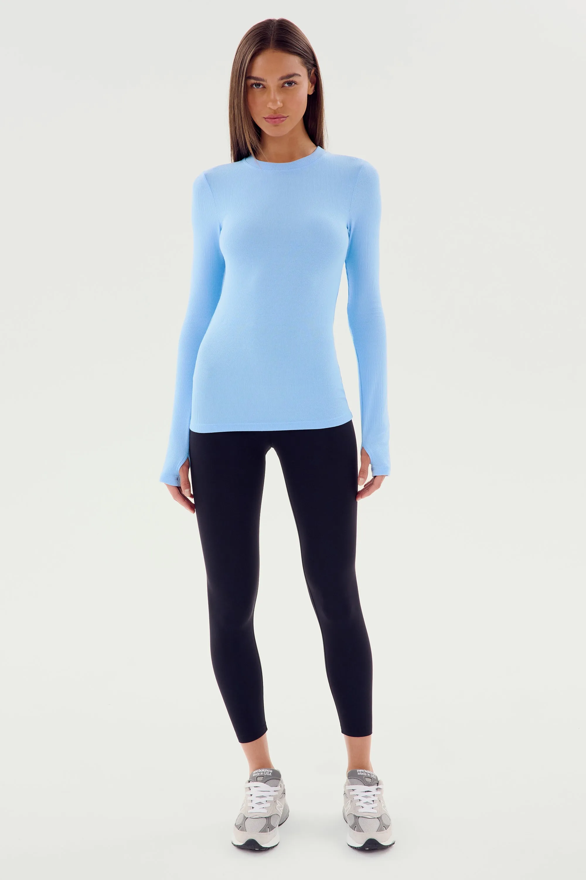 Louise Rib Long Sleeve - Skylight