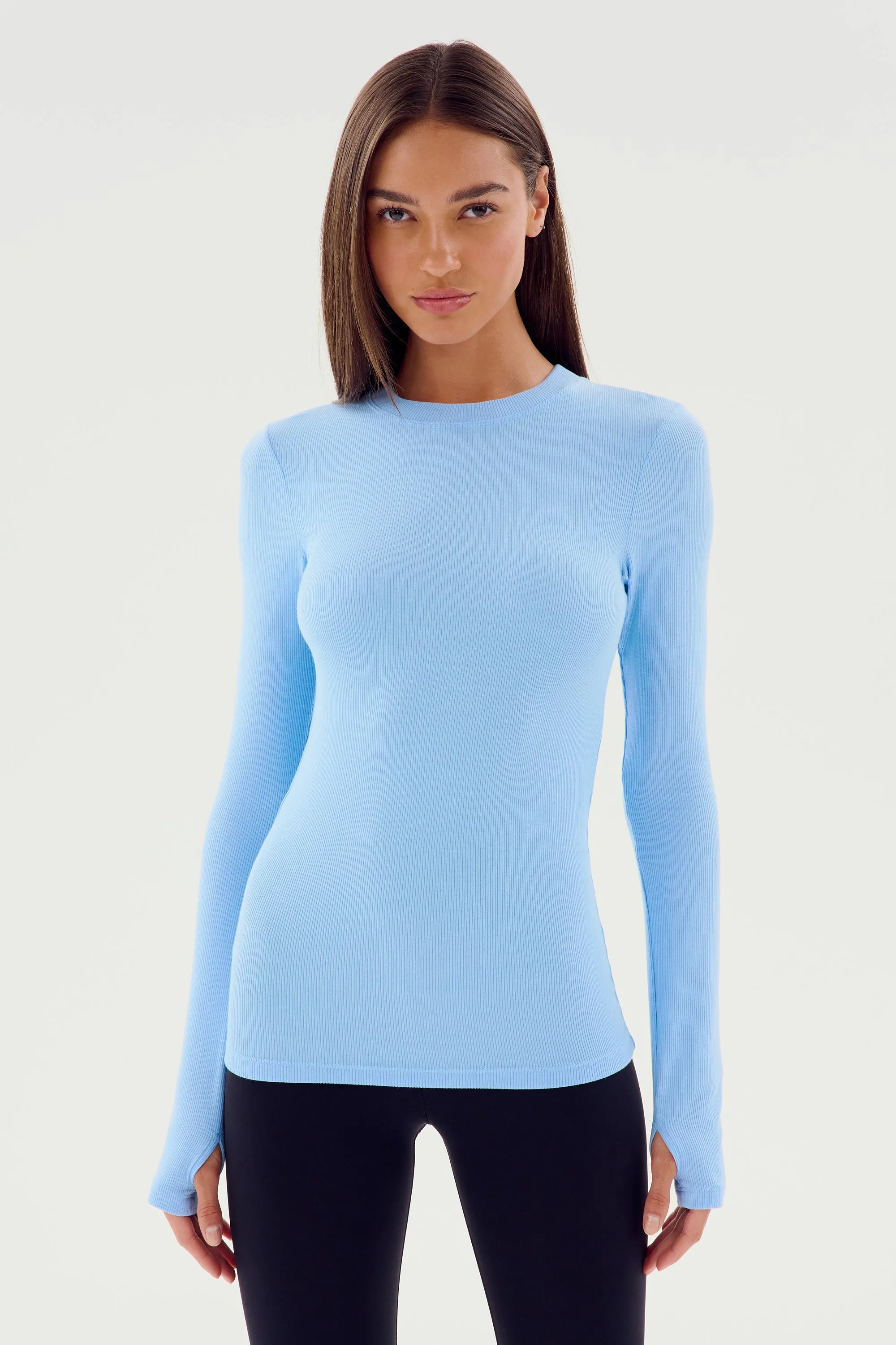 Louise Rib Long Sleeve - Skylight