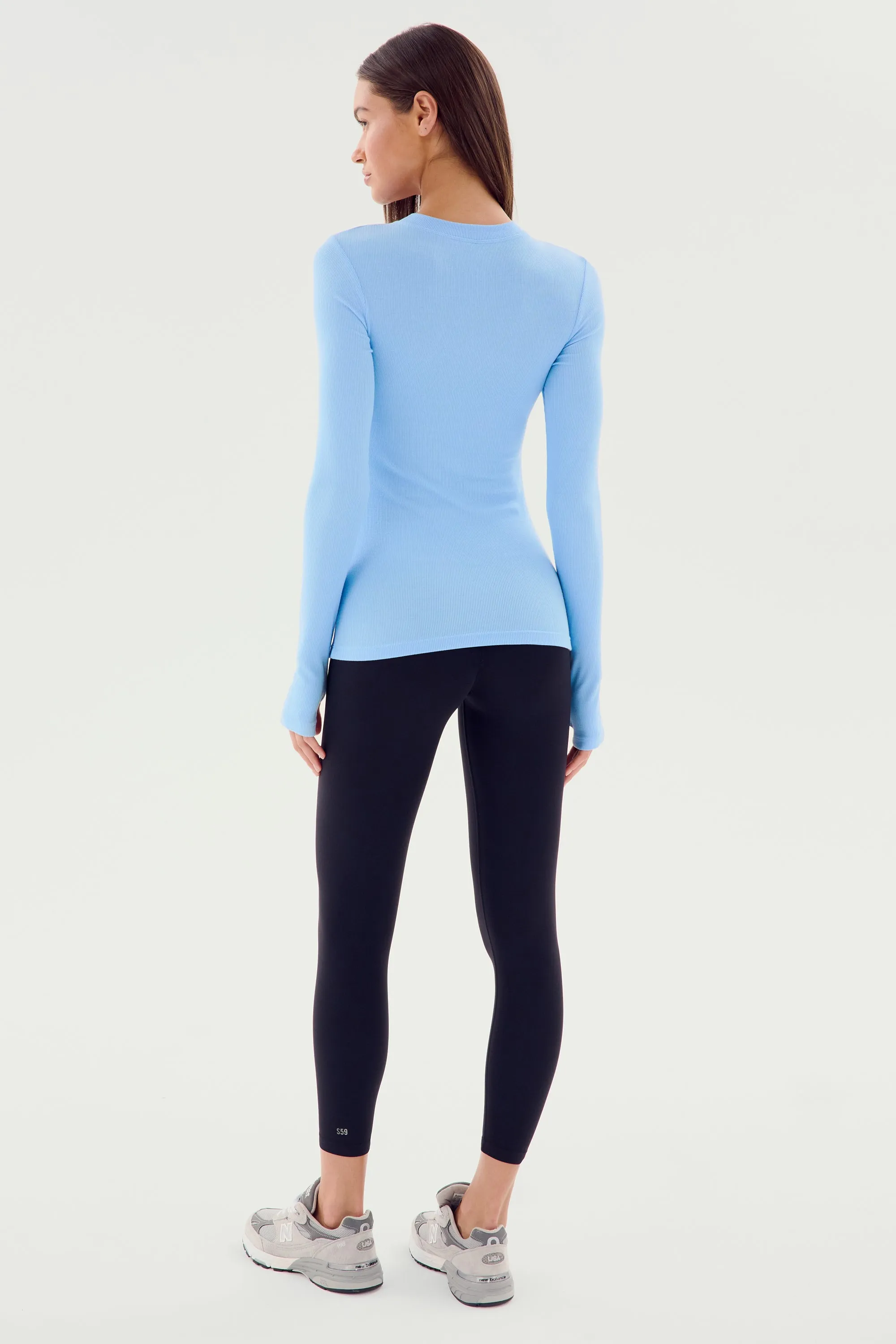 Louise Rib Long Sleeve - Skylight
