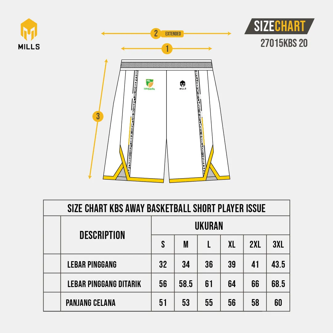 MILLS KBS AWAY BASKETBALL SHORT PLAYER ISSUE WHITE 27015KBS