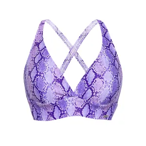 Purple Snakeskin Print Sports Bra Top For Sale | Animal print