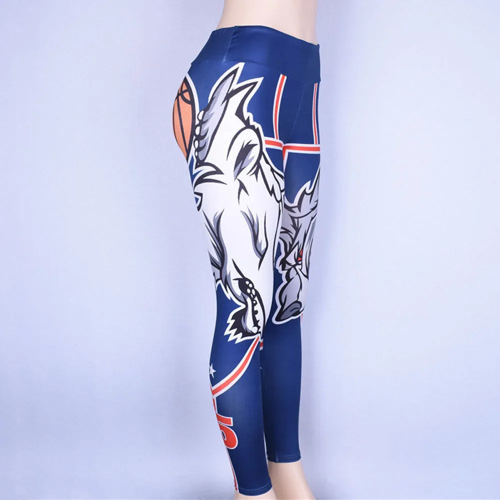 Women's Basketball Print Yoga Workout Leggings