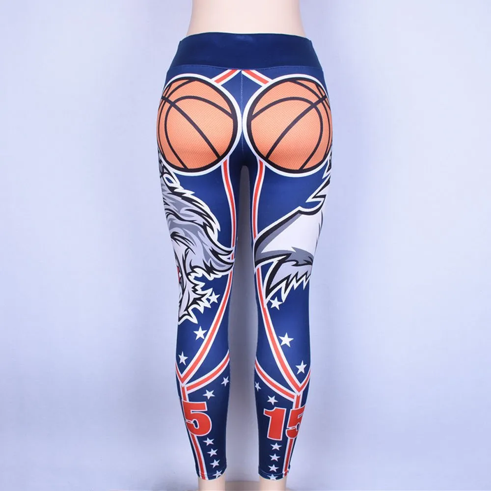 Women's Basketball Print Yoga Workout Leggings