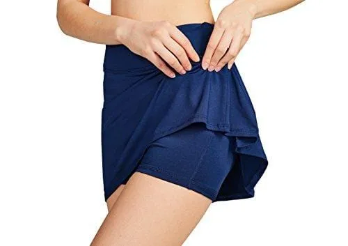 Women's Casual Pleated Tennis Golf Skirt with Underneath Shorts Running Skorts d_bu XL