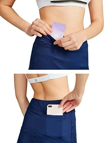 Women's Casual Pleated Tennis Golf Skirt with Underneath Shorts Running Skorts d_bu XL